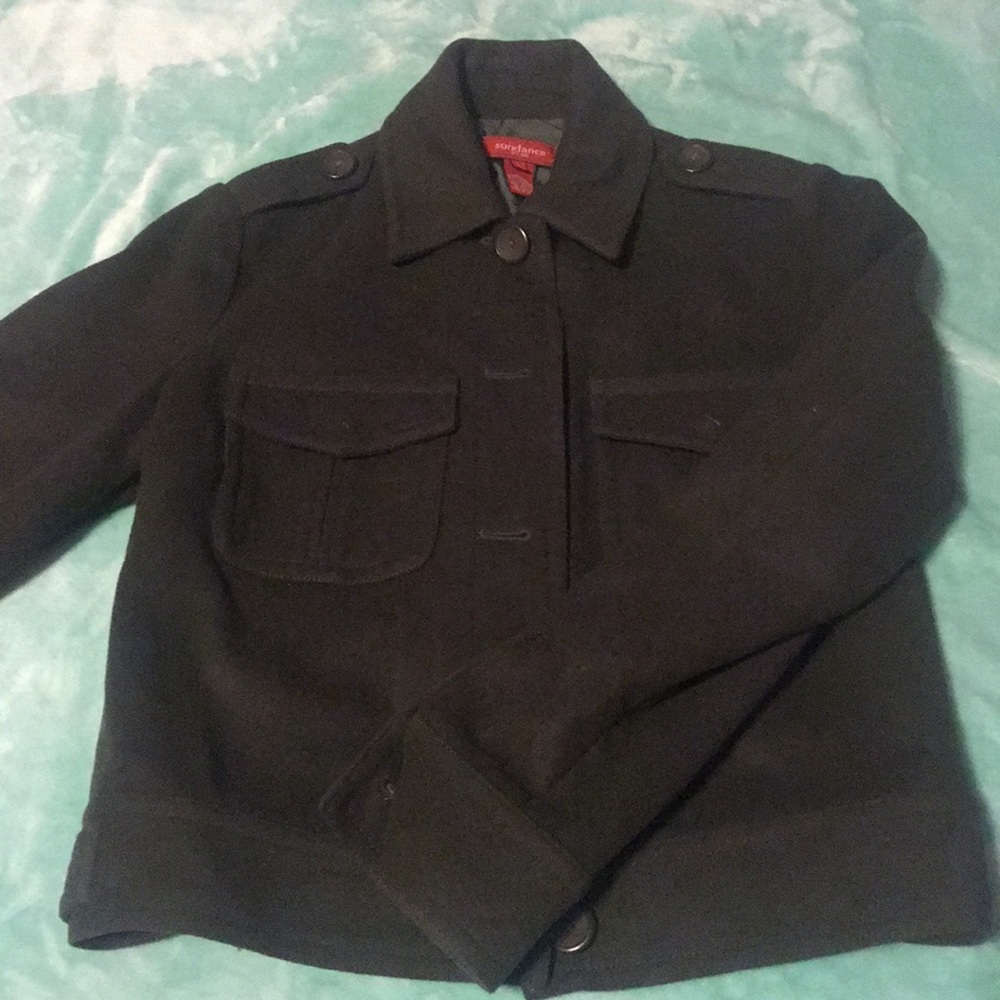 Olive Green Single Button Winter Coat